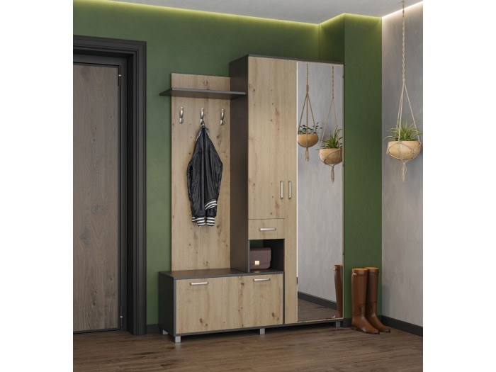 Портманто РЕПРИЗА (антрацит/дъб артизан)